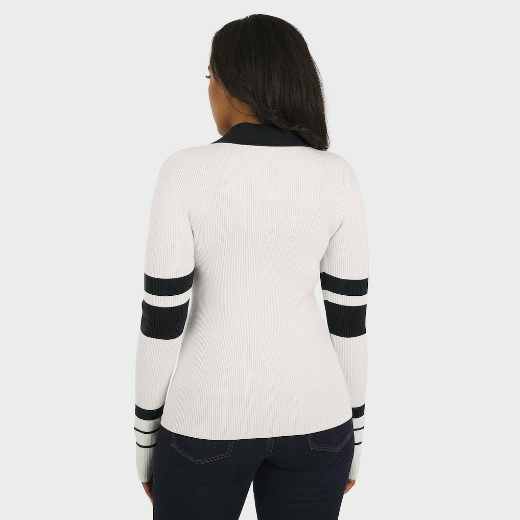 NFL Pittsburgh Steelers WEAR by Erin Andrews Women's Ribbed Henley Polo Sweater