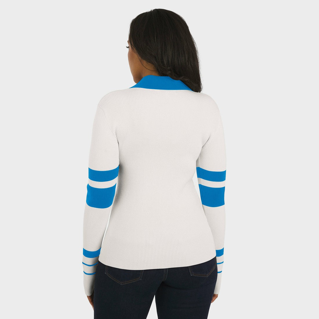NFL Detroit Lions WEAR by Erin Andrews Women's Ribbed Henley Polo Sweater