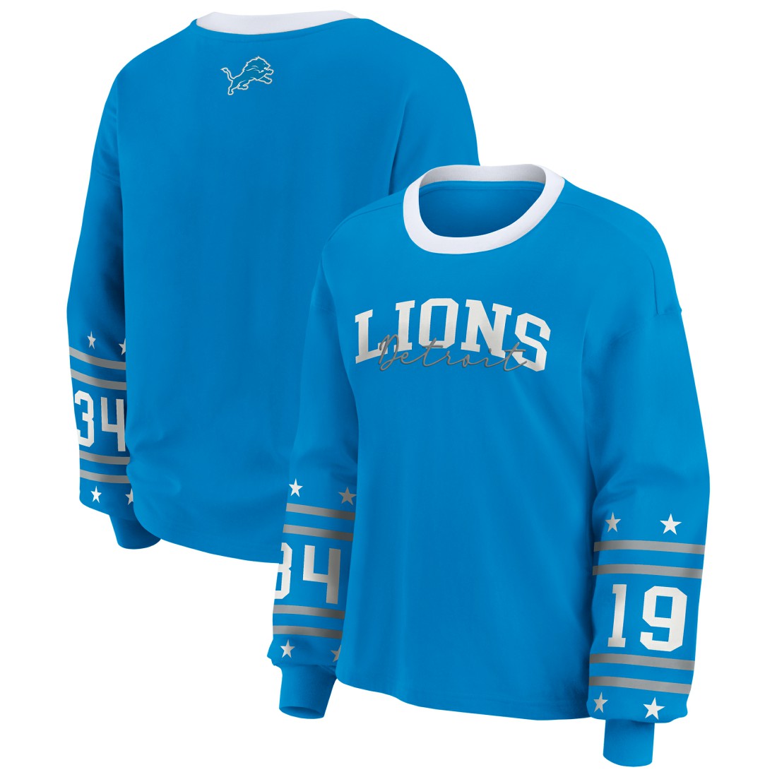 NFL Detroit Lions WEAR by Erin Andrews Women's Plus Size Sport Long-Sleeve T-Shirt
