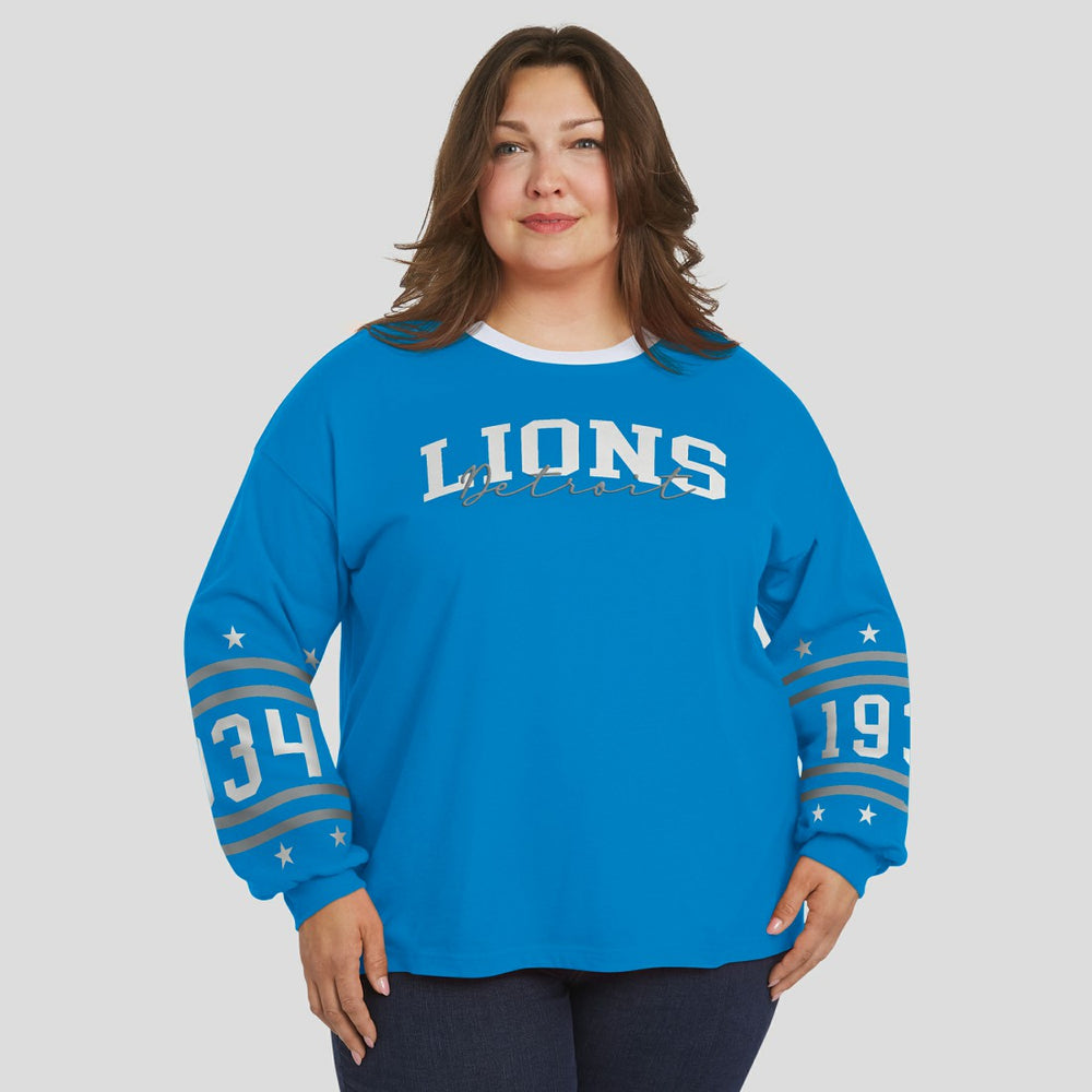 NFL Detroit Lions WEAR by Erin Andrews Women's Plus Size Sport Long-Sleeve T-Shirt