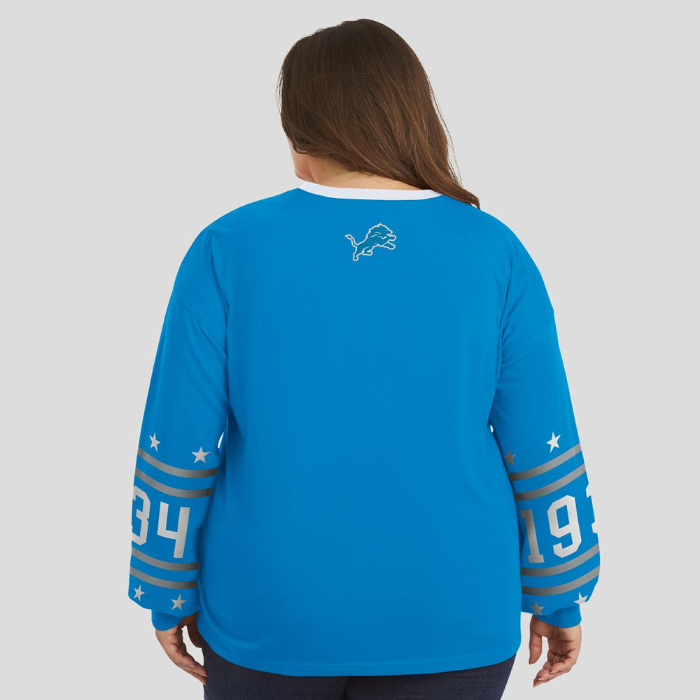 NFL Detroit Lions WEAR by Erin Andrews Women's Plus Size Sport Long-Sleeve T-Shirt