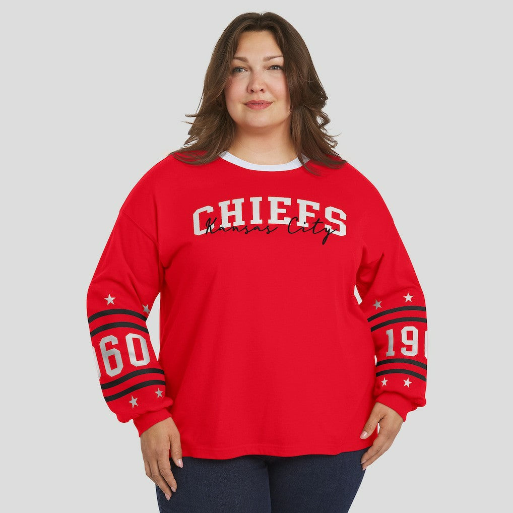 NFL Kansas City Chiefs WEAR by Erin Andrews Women's Plus Size Sport Long-Sleeve T-Shirt