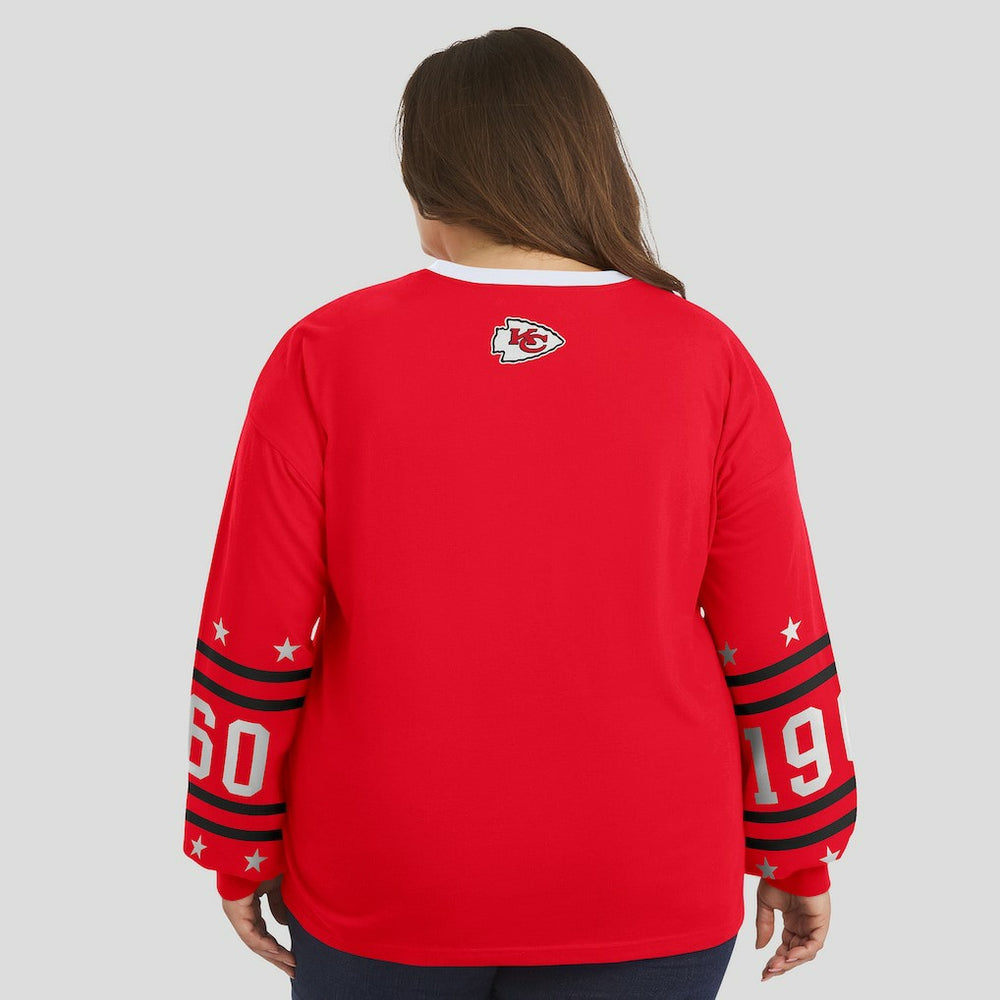 NFL Kansas City Chiefs WEAR by Erin Andrews Women's Plus Size Sport Long-Sleeve T-Shirt