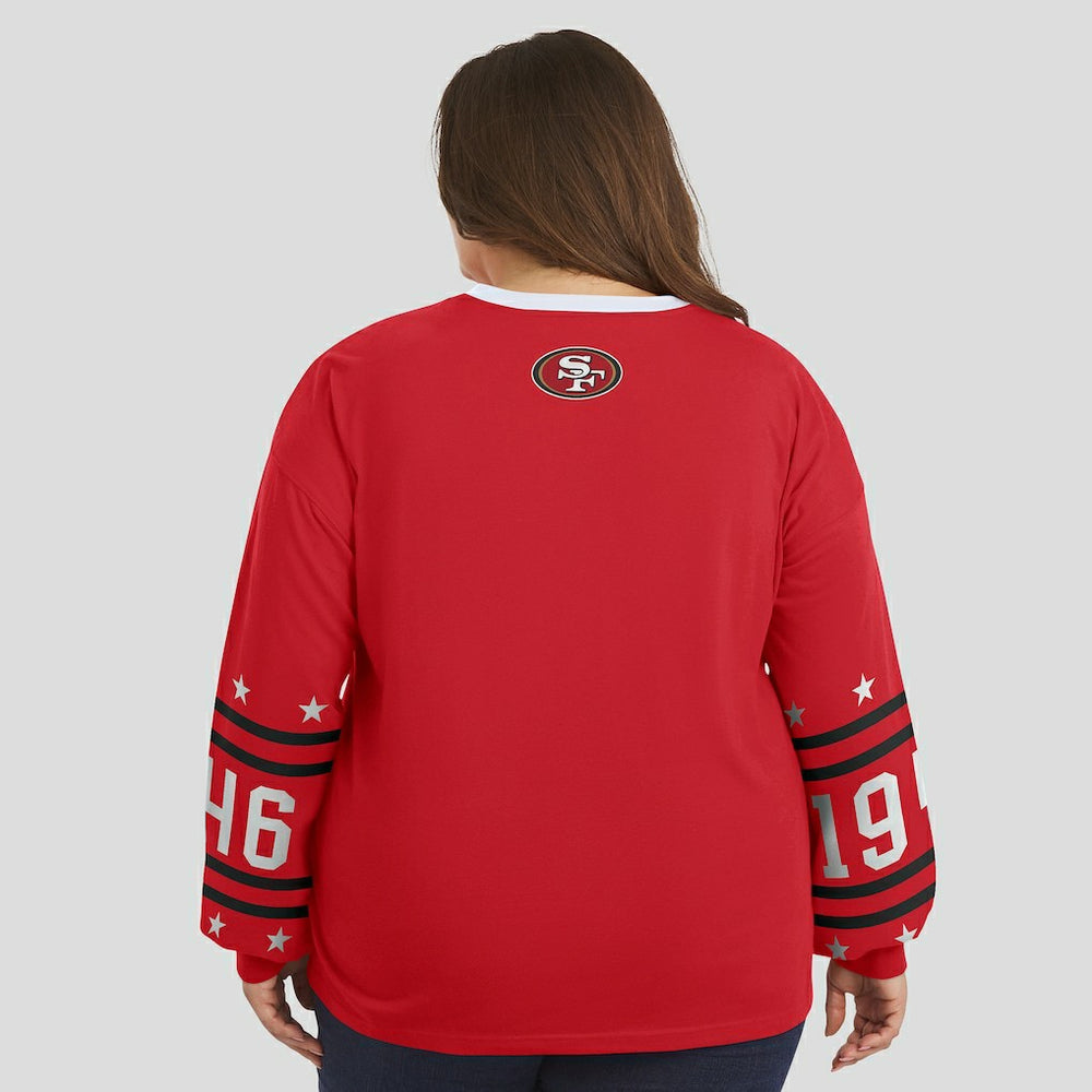 NFL San Francisco 49ers WEAR by Erin Andrews Women's Plus Size Sport Long-Sleeve T-Shirt