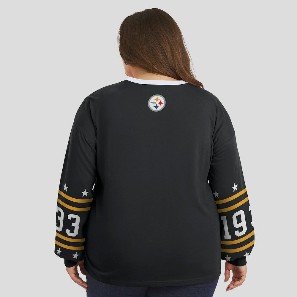 NFL Pittsburgh Steelers WEAR by Erin Andrews Women's Plus Size Sport Long-Sleeve T-Shirt
