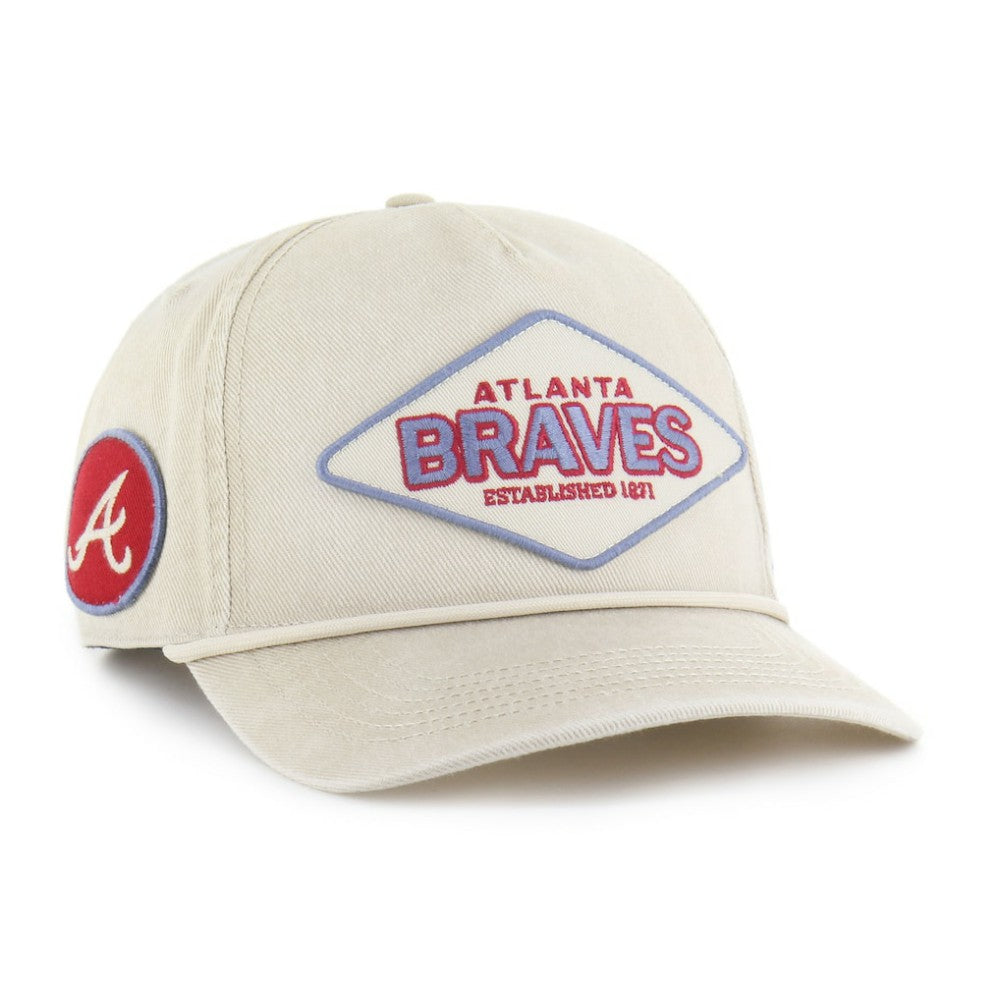 Atlanta Braves Cairn Hitch Adjustable Hat - Khaki | 47 brand