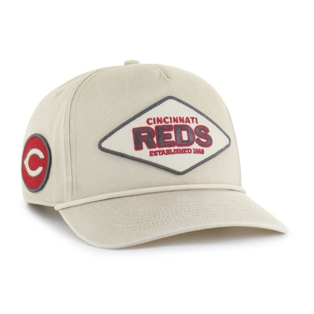 Cincinnati Reds Cairn Hitch Adjustable Hat - Khaki | 47 brand