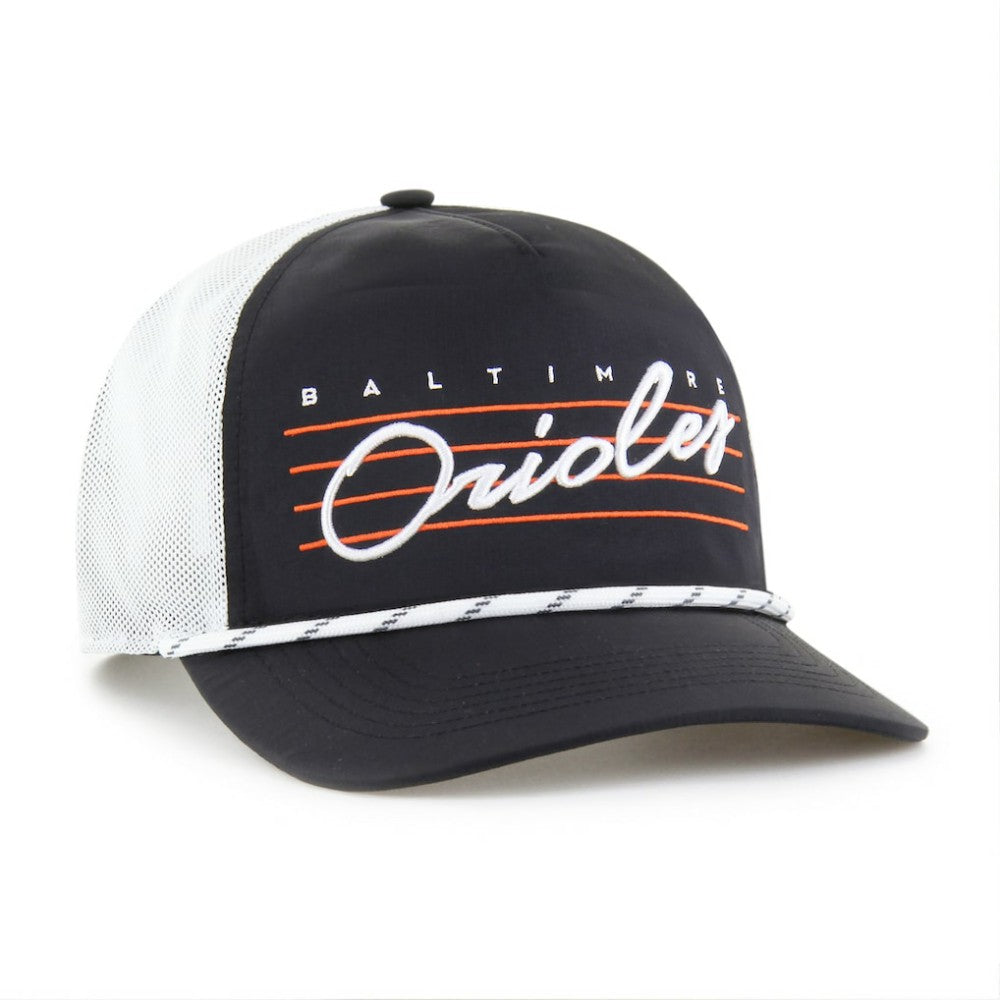 Baltimore Orioles Brrr Downburst Mesh Hitch Adjustable Hat - Black | 47 brand