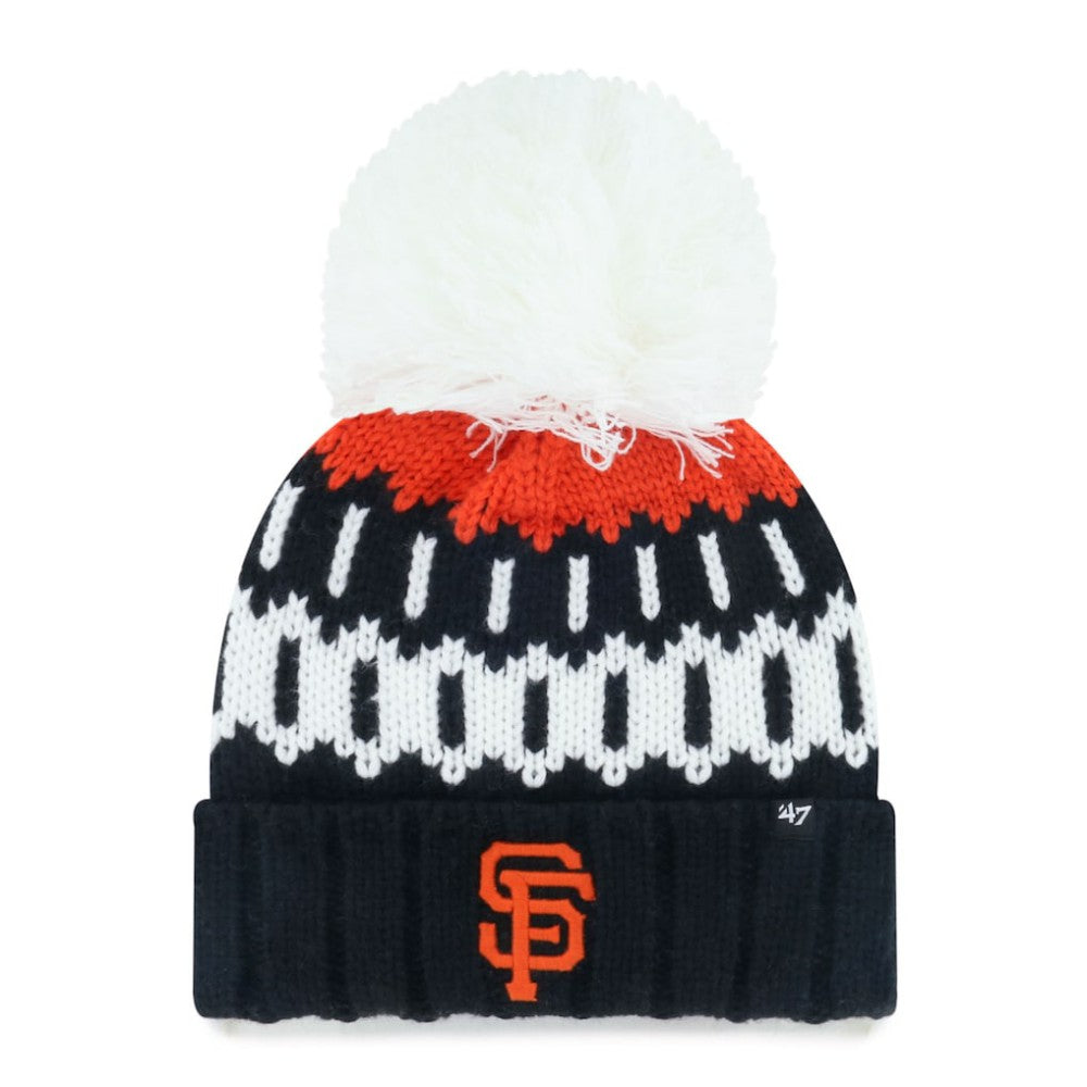 San Francisco Giants Women's Felicity Cuffed Knit Hat with Pom - Black | 47 brand