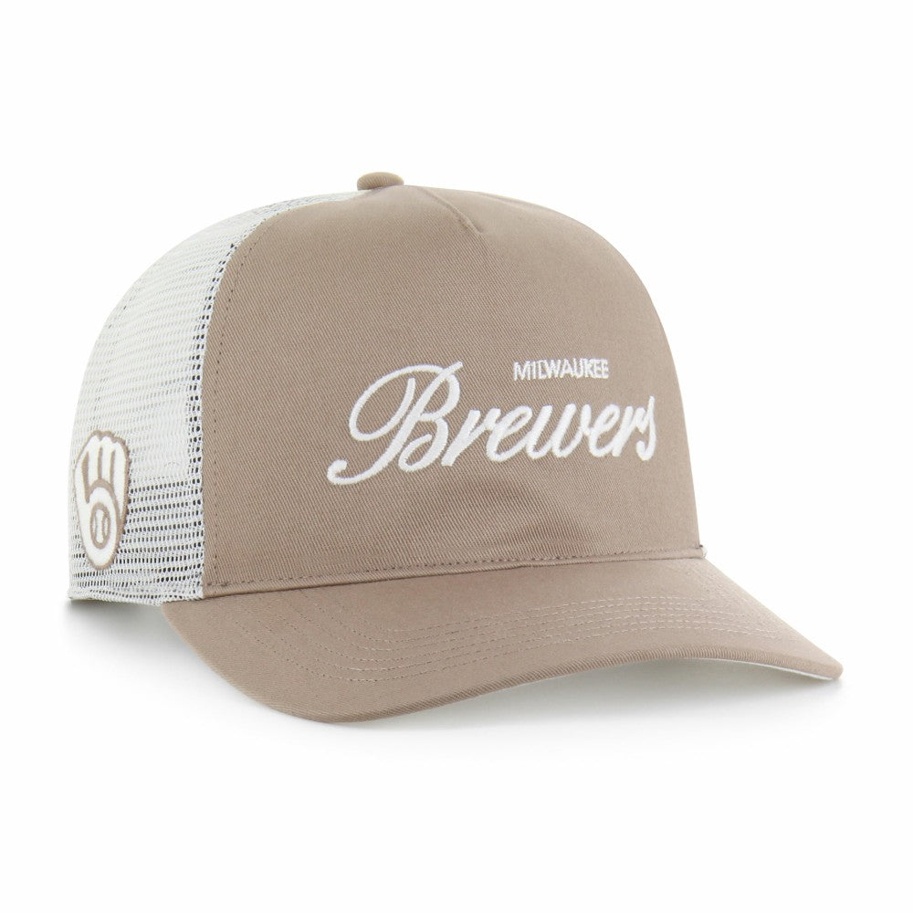 Milwaukee Brewers Foundational Mesh Hitch Adjustable Hat - Brown | 47 brand