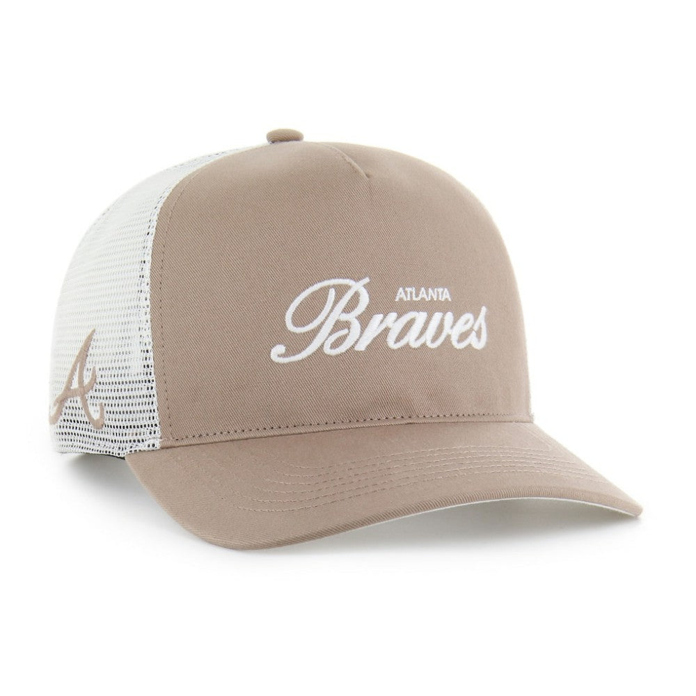 Atlanta Braves Foundational Mesh Hitch Adjustable Hat - Brown | 47 brand
