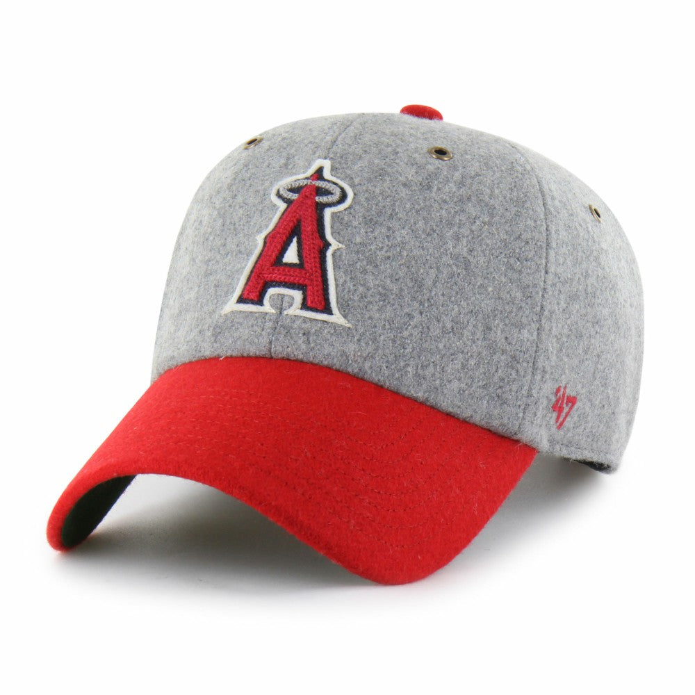 Los Angeles Angels Golden Age Wool Clean Up Adjustable Hat - Gray/Red | 47 brand