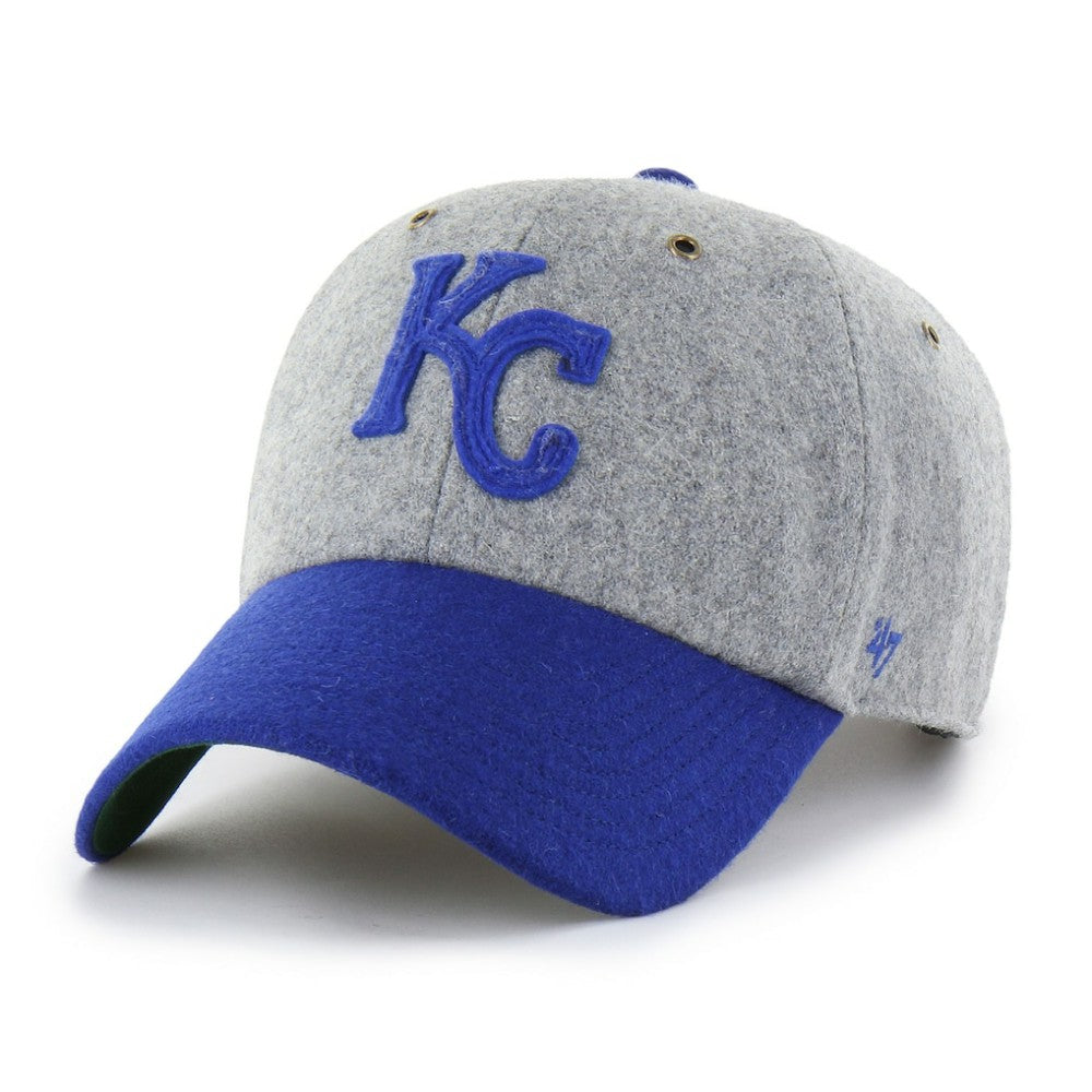 Kansas City Royals Golden Age Wool Clean Up Adjustable Hat - Gray/Royal | 47 brand