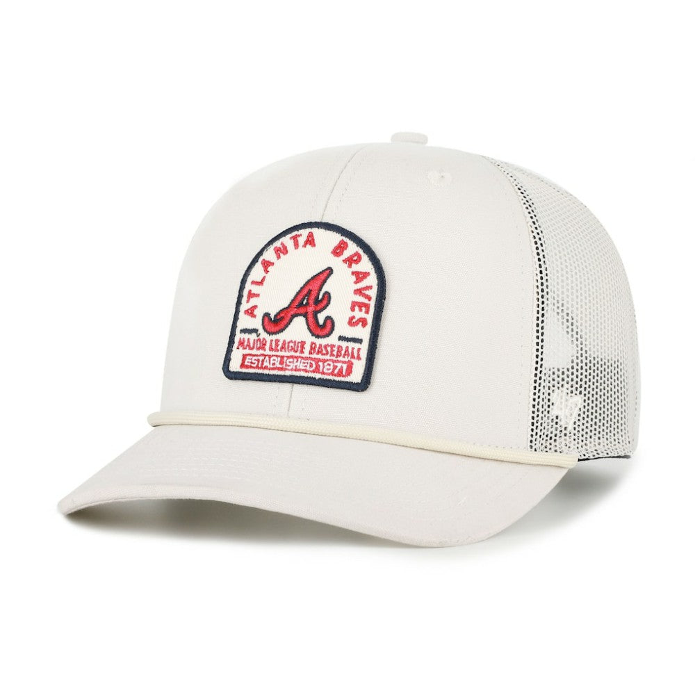 Atlanta Braves Gravestone Adjustable Trucker Hat - Cream | 47 brand