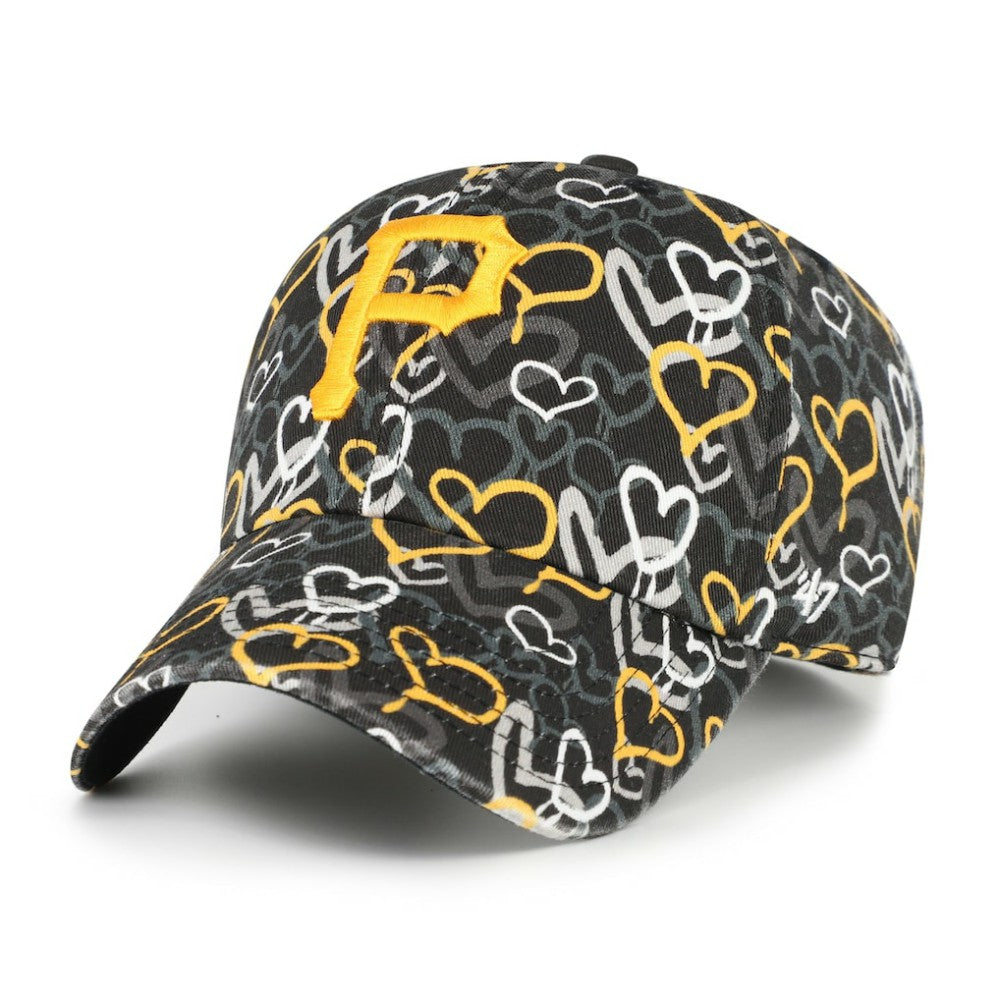 Pittsburgh Pirates Girls Youth Mural Clean Up Adjustable Hat - Black | 47 brand