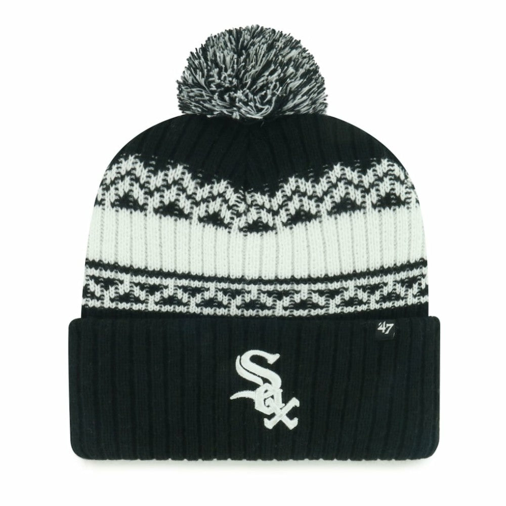 Chicago White Sox Youth Polar Vortex Cuffed Knit Hat with Pom - Black | 47 brand