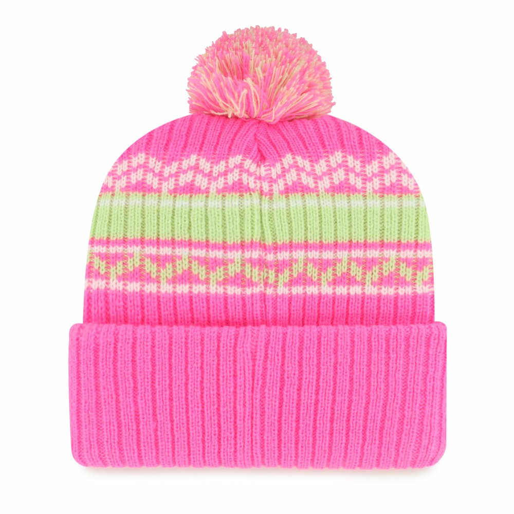 Milwaukee Brewers Youth Polar Vortex Cuffed Knit Hat with Pom - Pink | 47 brand