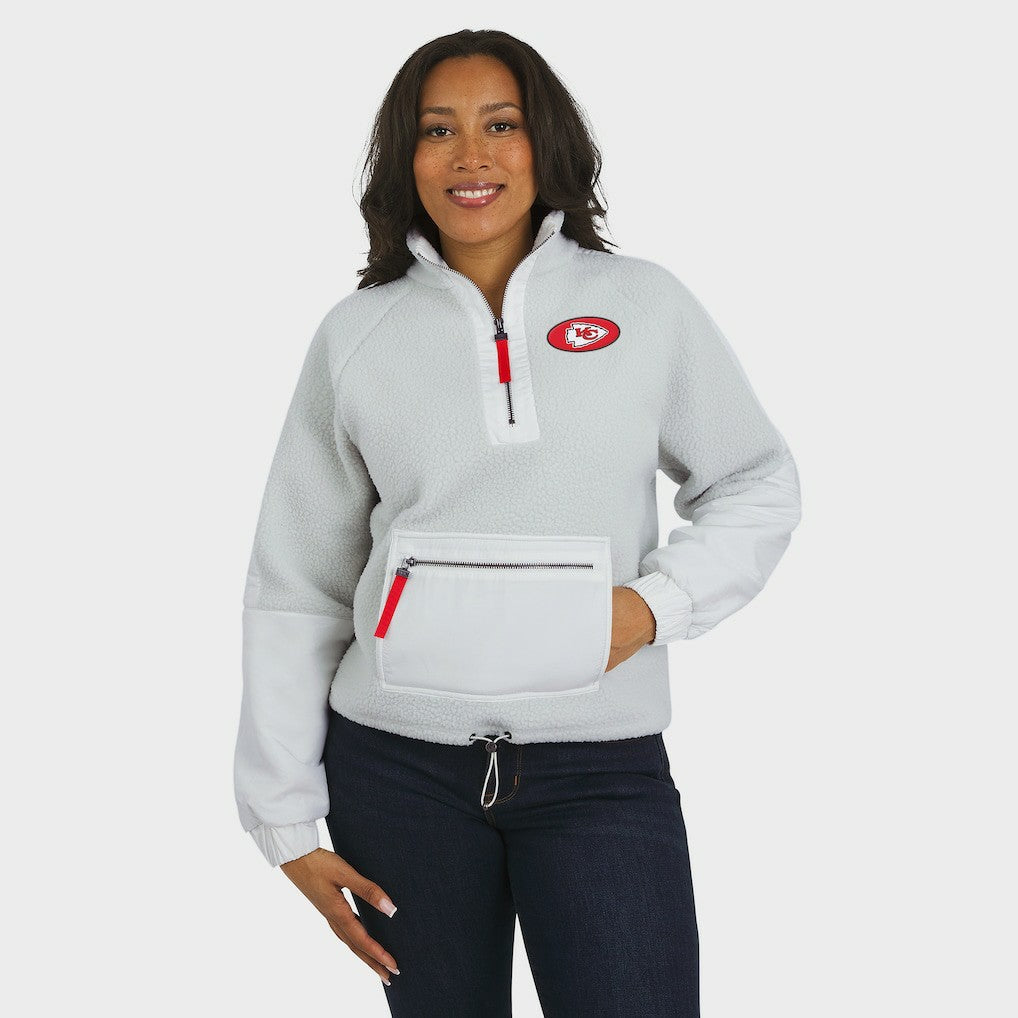 NFL Kansas City Chiefs WEAR by Erin Andrews Women's Polar Fleece Half-Zip Jacket