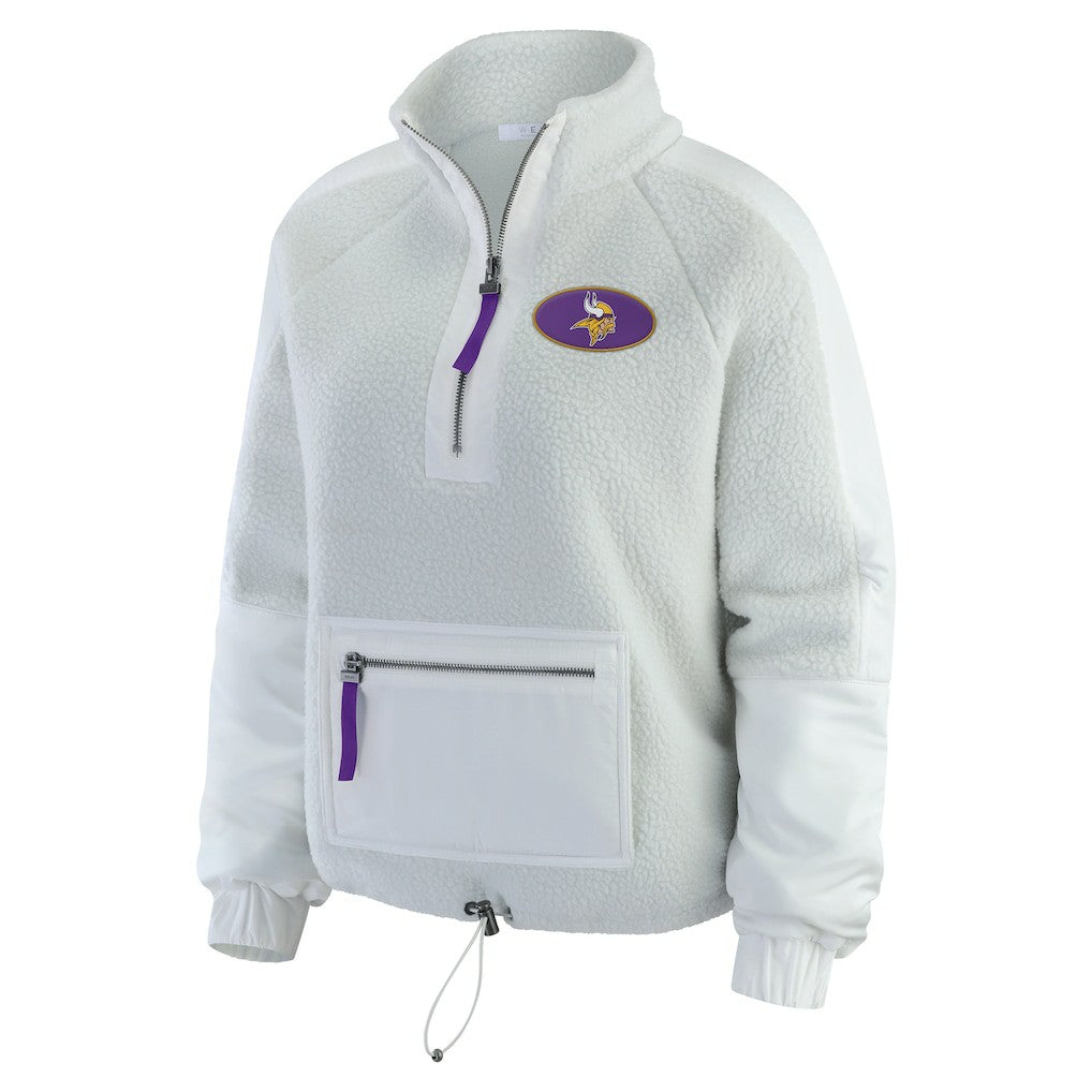 NFL Minnesota Vikings WEAR by Erin Andrews Women's Polar Fleece Half-Zip Jacket