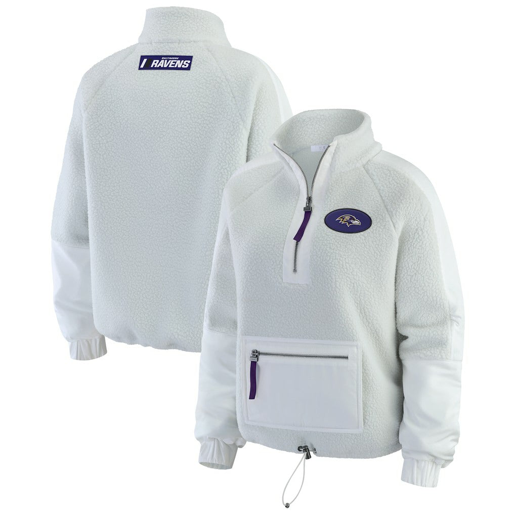 NFL Baltimore Ravens WEAR by Erin Andrews Women's Polar Fleece Half-Zip Jacket