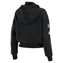NFL Kansas City Chiefs WEAR by Erin Andrews Women's Tri-Blend Patch Pocket Cropped Full-Zip Bomber Hoodie Jacket