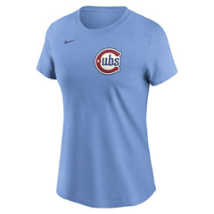 Dansby Swanson Chicago Cubs Women's Cooperstown Collection Fuse Name & Number T-Shirt - Light Blue | Nike