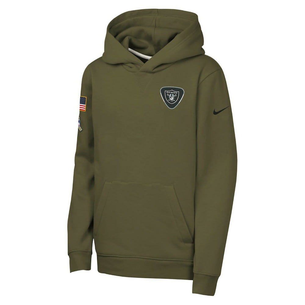 NFL Las Vegas Raiders Youth 2025 Salute to Service Club Fleece Hoodie