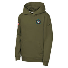 NFL Miami Dolphins Youth 2025 Salute to Service Club Fleece Hoodie