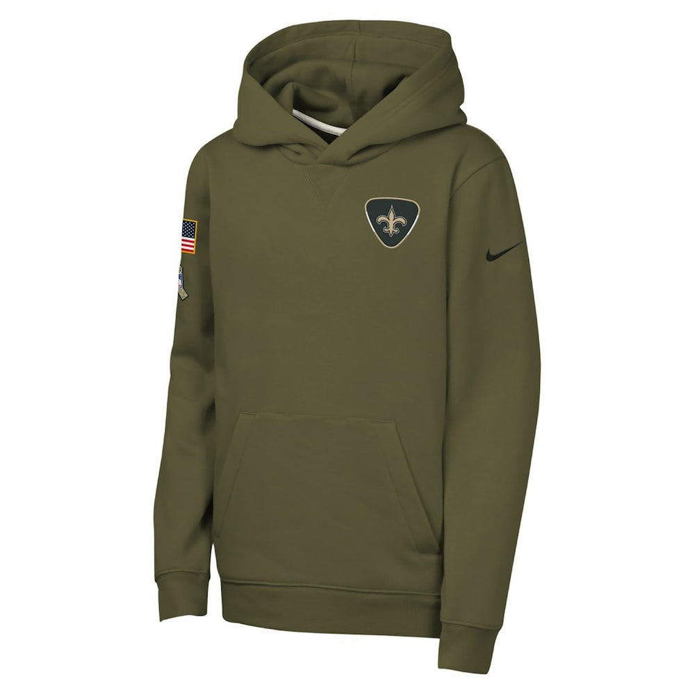 NFL New Orleans Saints Youth 2025 Salute to Service Club Fleece Hoodie