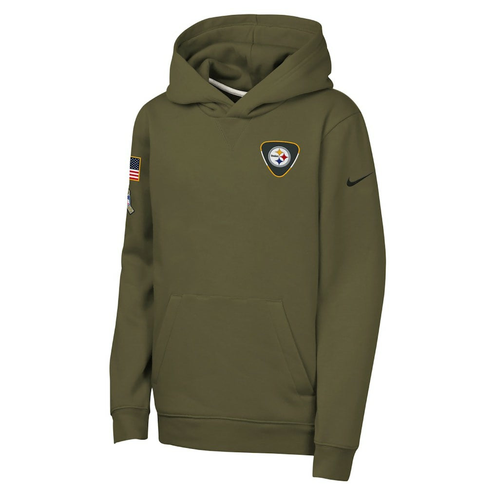 NFL Pittsburgh Steelers Youth 2025 Salute to Service Club Fleece Hoodie