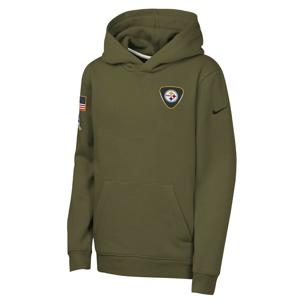 NFL Pittsburgh Steelers Youth 2025 Salute to Service Club Fleece Hoodie