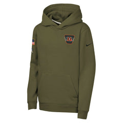 NFL Cincinnati Bengals Youth 2025 Salute to Service Club Fleece Hoodie