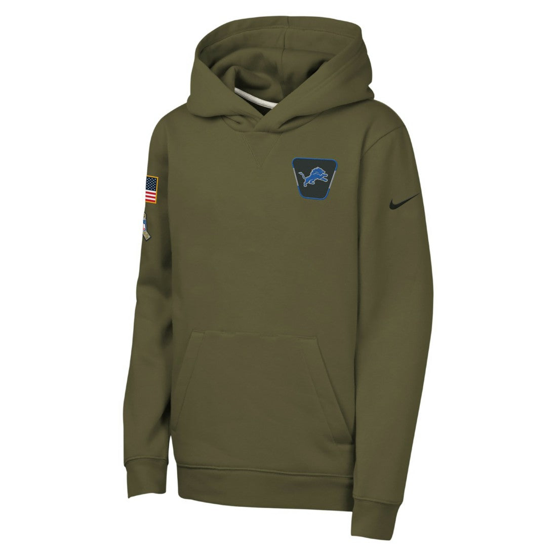 NFL Detroit Lions Youth 2025 Salute to Service Club Fleece Hoodie