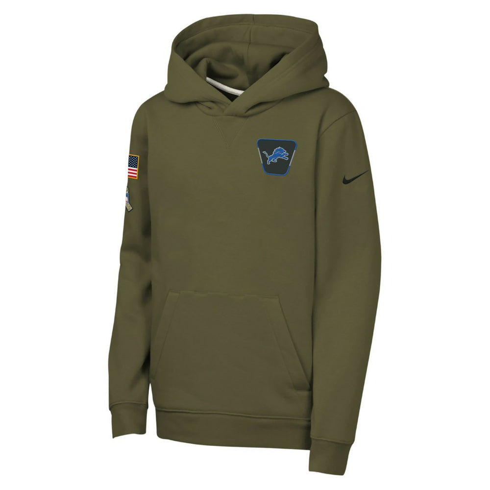 NFL Detroit Lions Youth 2025 Salute to Service Club Fleece Hoodie