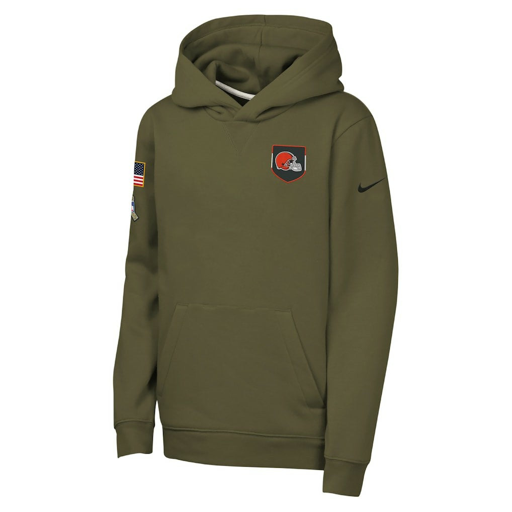 NFL Cleveland Browns Youth 2025 Salute to Service Club Fleece Hoodie