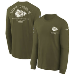 NFL Kansas City Chiefs Youth 2025 Salute to Service Sideline Long Sleeve T-Shirt