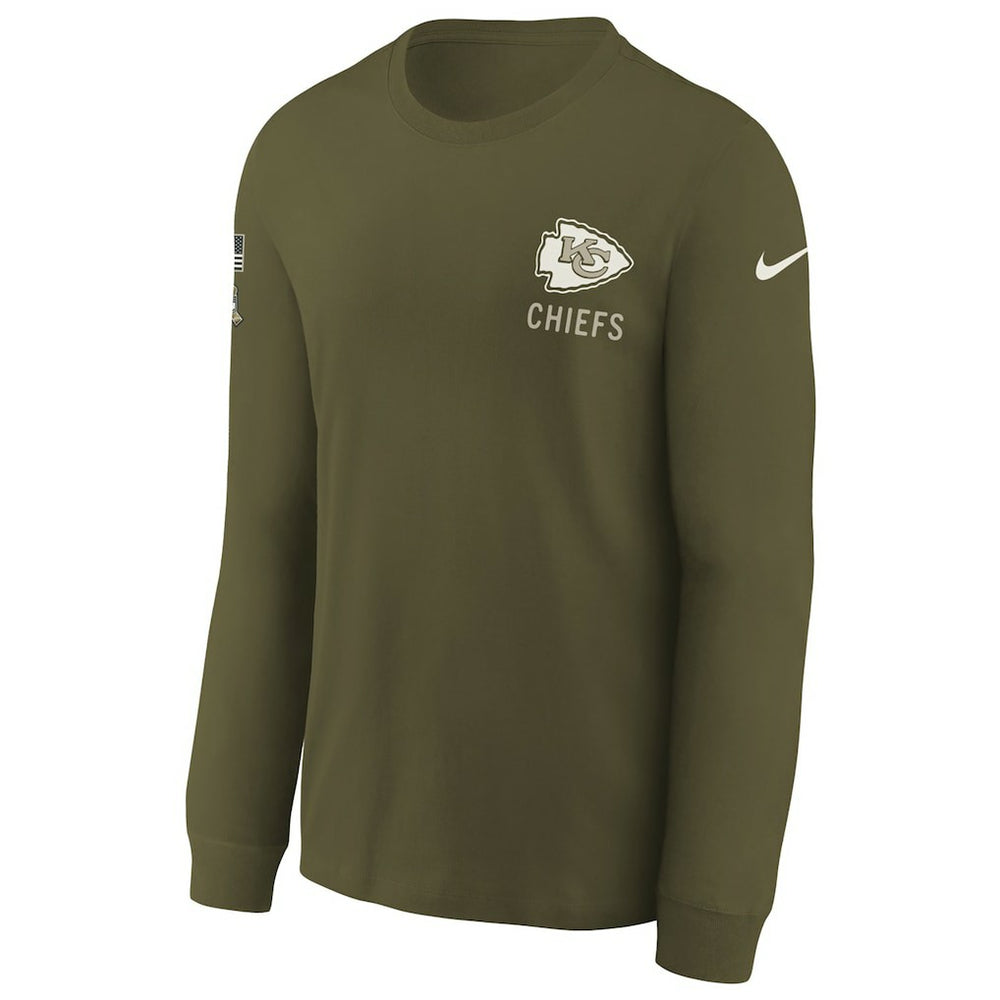 NFL Kansas City Chiefs Youth 2025 Salute to Service Sideline Long Sleeve T-Shirt