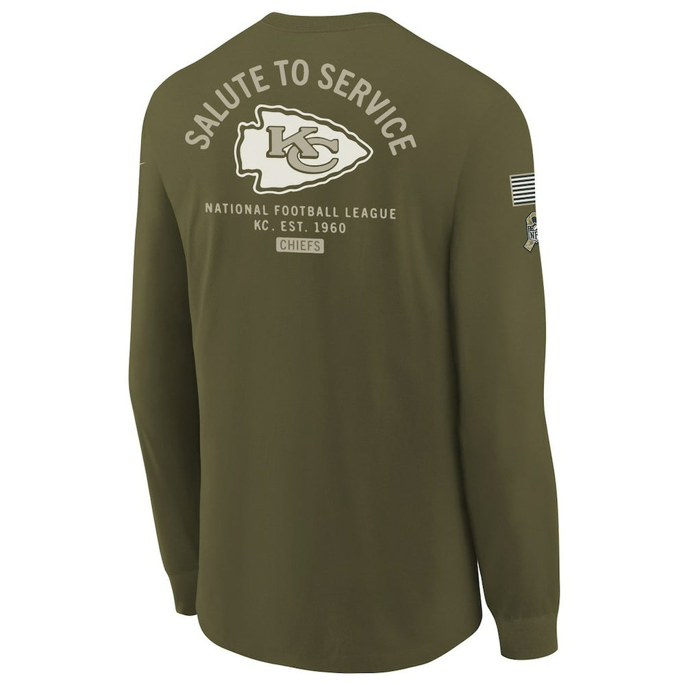 NFL Kansas City Chiefs Youth 2025 Salute to Service Sideline Long Sleeve T-Shirt