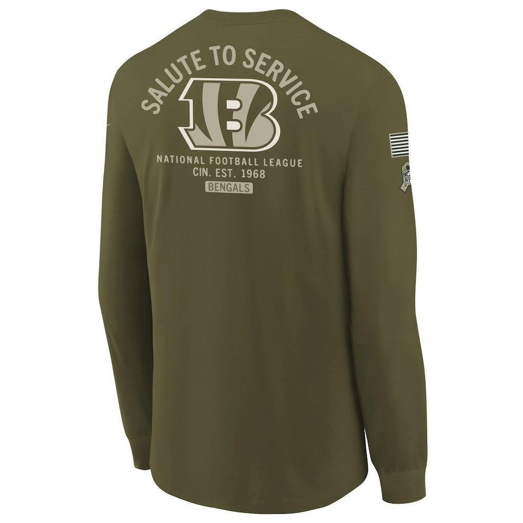 NFL Cincinnati Bengals Youth 2025 Salute to Service Sideline Long Sleeve T-Shirt