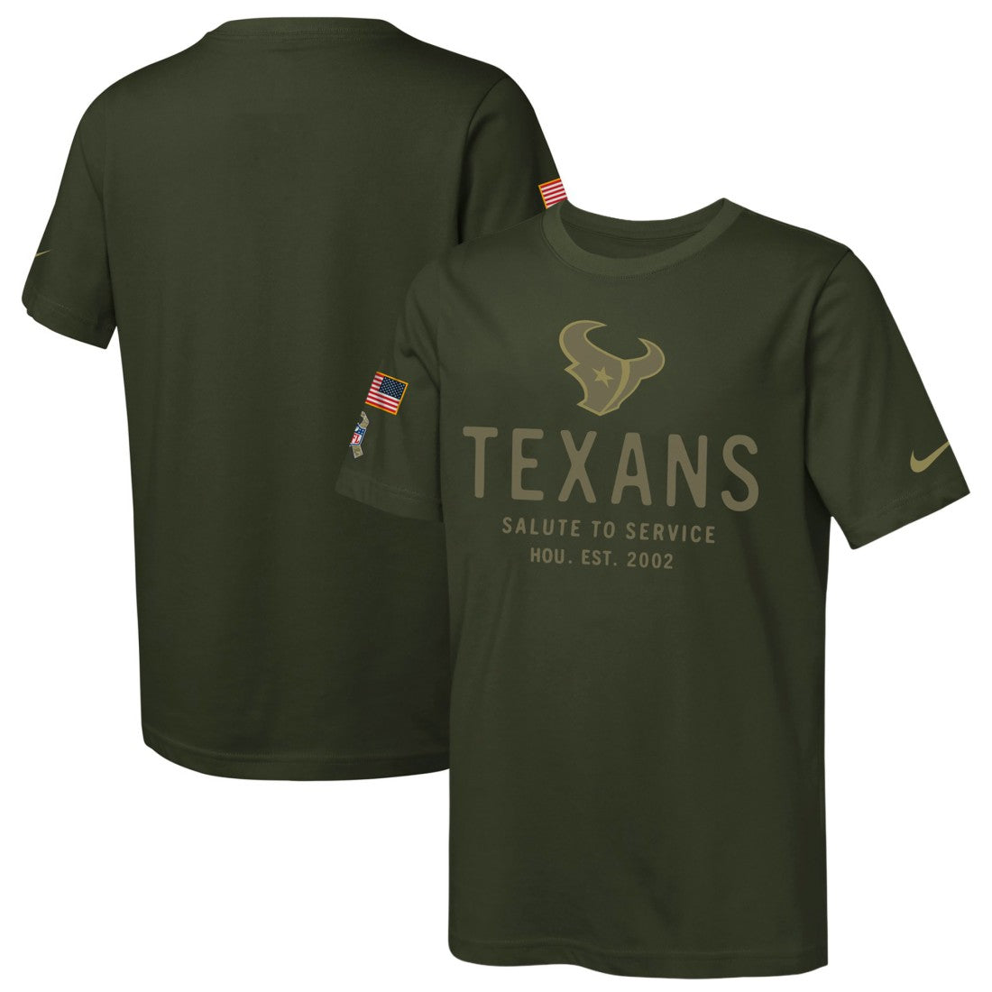 NFL Houston Texans Youth 2025 Salute to Service Sideline Dri-FIT T-Shirt