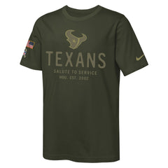 NFL Houston Texans Youth 2025 Salute to Service Sideline Dri-FIT T-Shirt