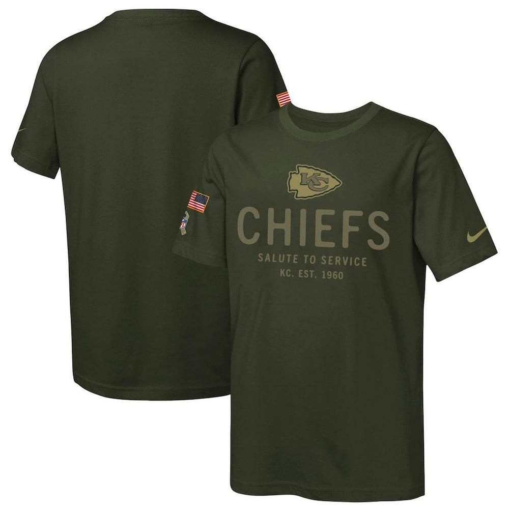 NFL Kansas City Chiefs Youth 2025 Salute to Service Sideline Dri-FIT T-Shirt