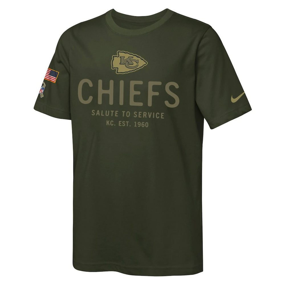 NFL Kansas City Chiefs Youth 2025 Salute to Service Sideline Dri-FIT T-Shirt