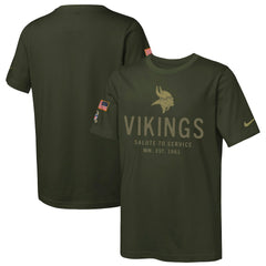 NFL Minnesota Vikings Youth 2025 Salute to Service Sideline Dri-FIT T-Shirt