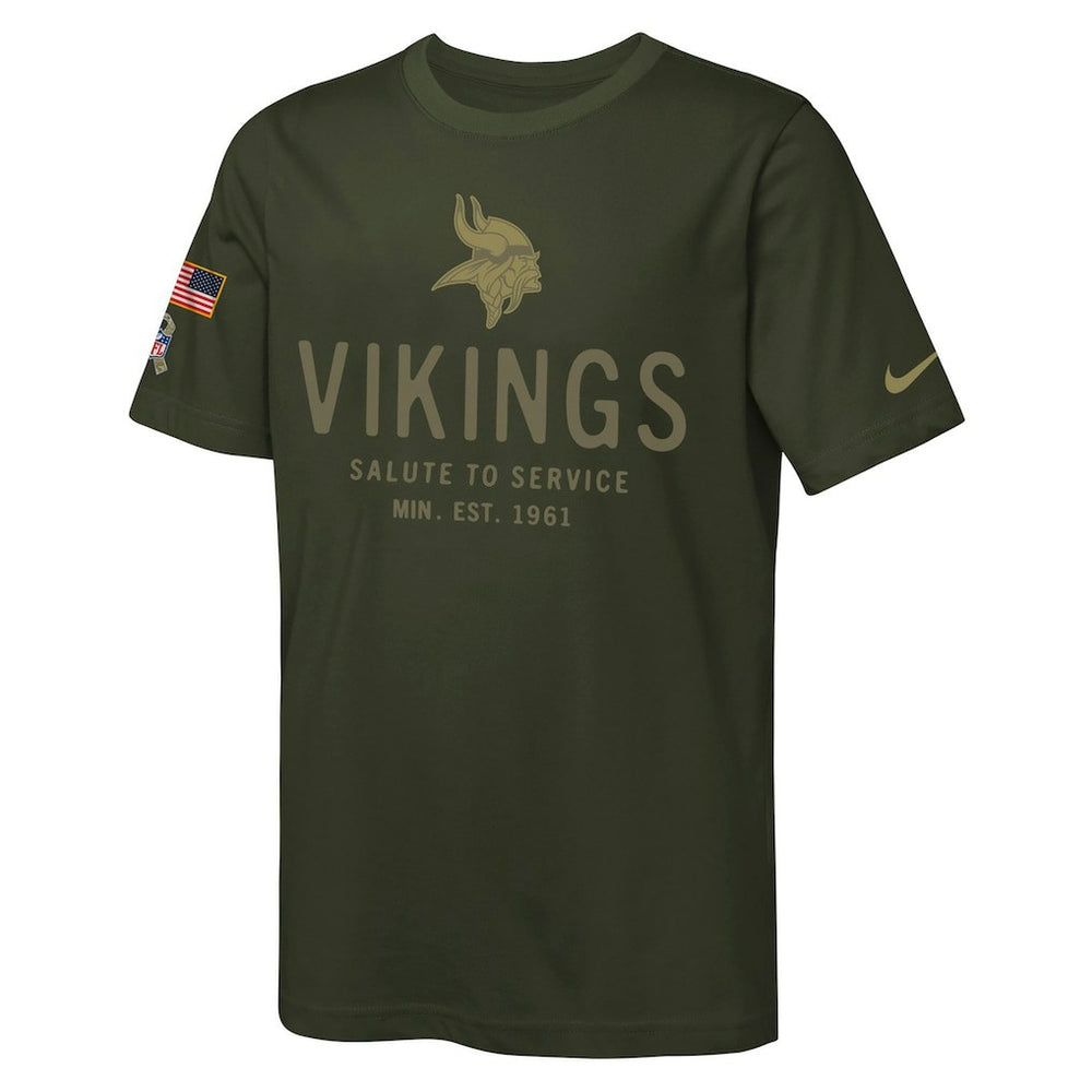 NFL Minnesota Vikings Youth 2025 Salute to Service Sideline Dri-FIT T-Shirt