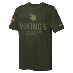 NFL Minnesota Vikings Youth 2025 Salute to Service Sideline Dri-FIT T-Shirt