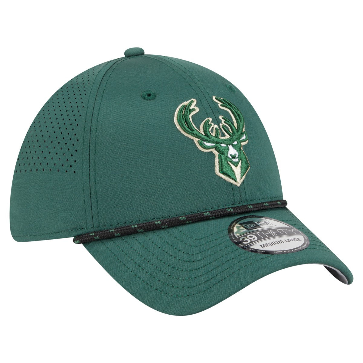 Milwaukee Bucks Featherweight Poly Rope Flex 39Thirty Hat - Hunter Green | New Era shop
