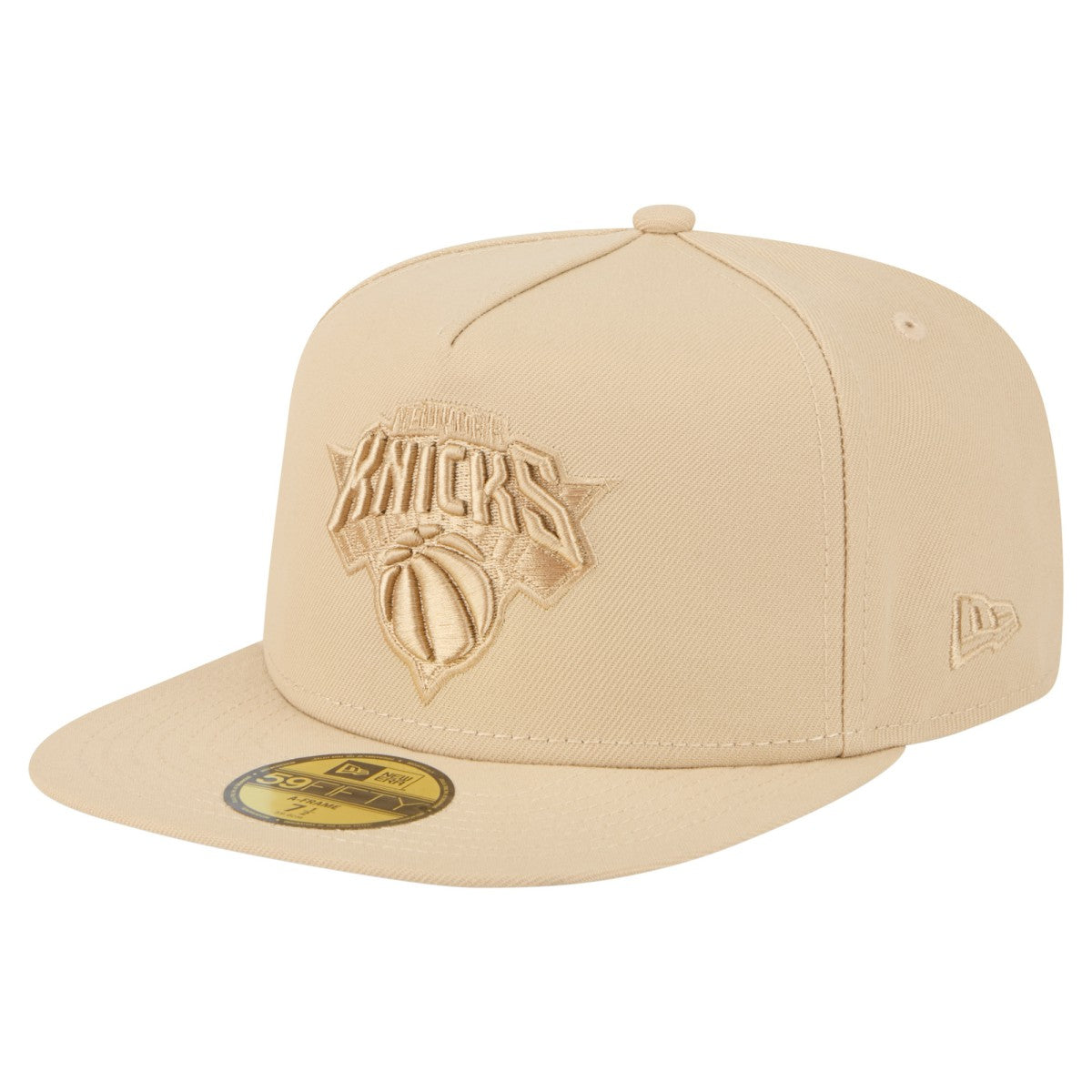 New York Knicks Color Pack A-Frame 59FIFTY Fitted Hat - Khaki | New Era discount