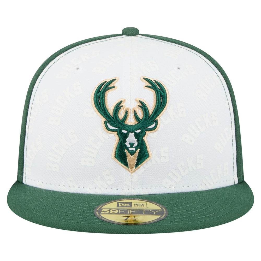 Milwaukee Bucks Repeat 59Fifty Fitted Hat - White/Hunter Green | New Era discount