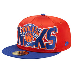 New York Knicks Satin Two-Tone 59FIFTY Fitted Hat - Orange/Blue | New Era cheap
